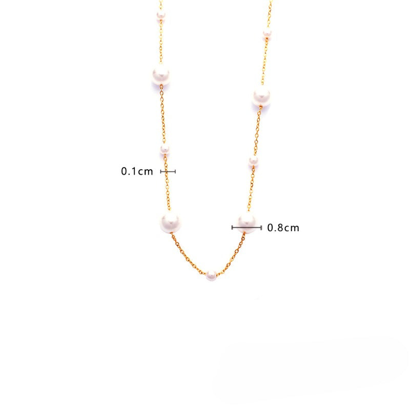 Wholesale of Pearl Titanium Steel Necklaces